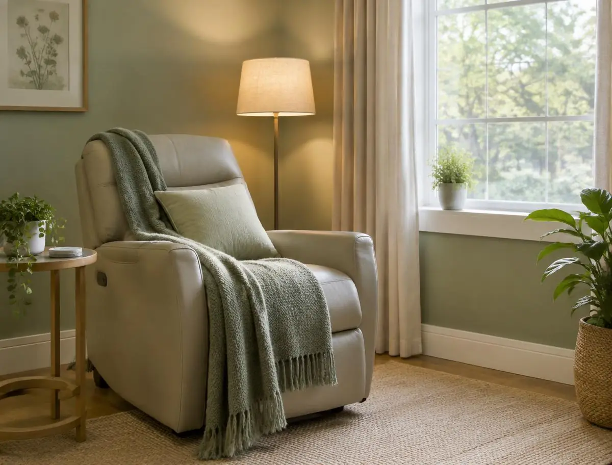 A comfortable reclining chair in a calm treatment room